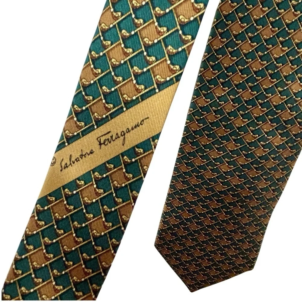 Salvatore Ferragamo 100% Silk Tie - Made in Italy